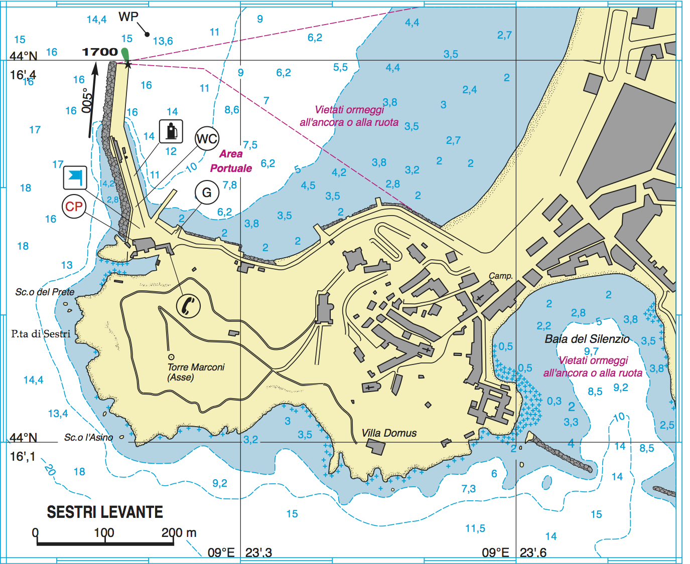 Planimetria del porto di Sestri Levante