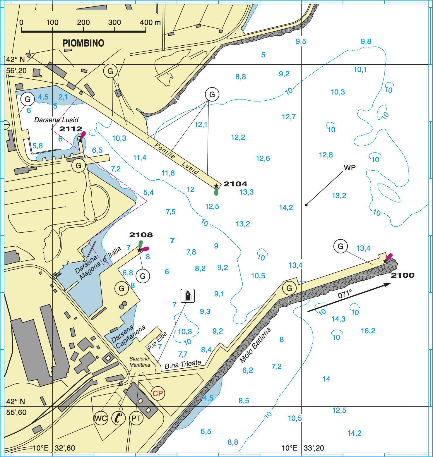 Planimetria porto di Piombino