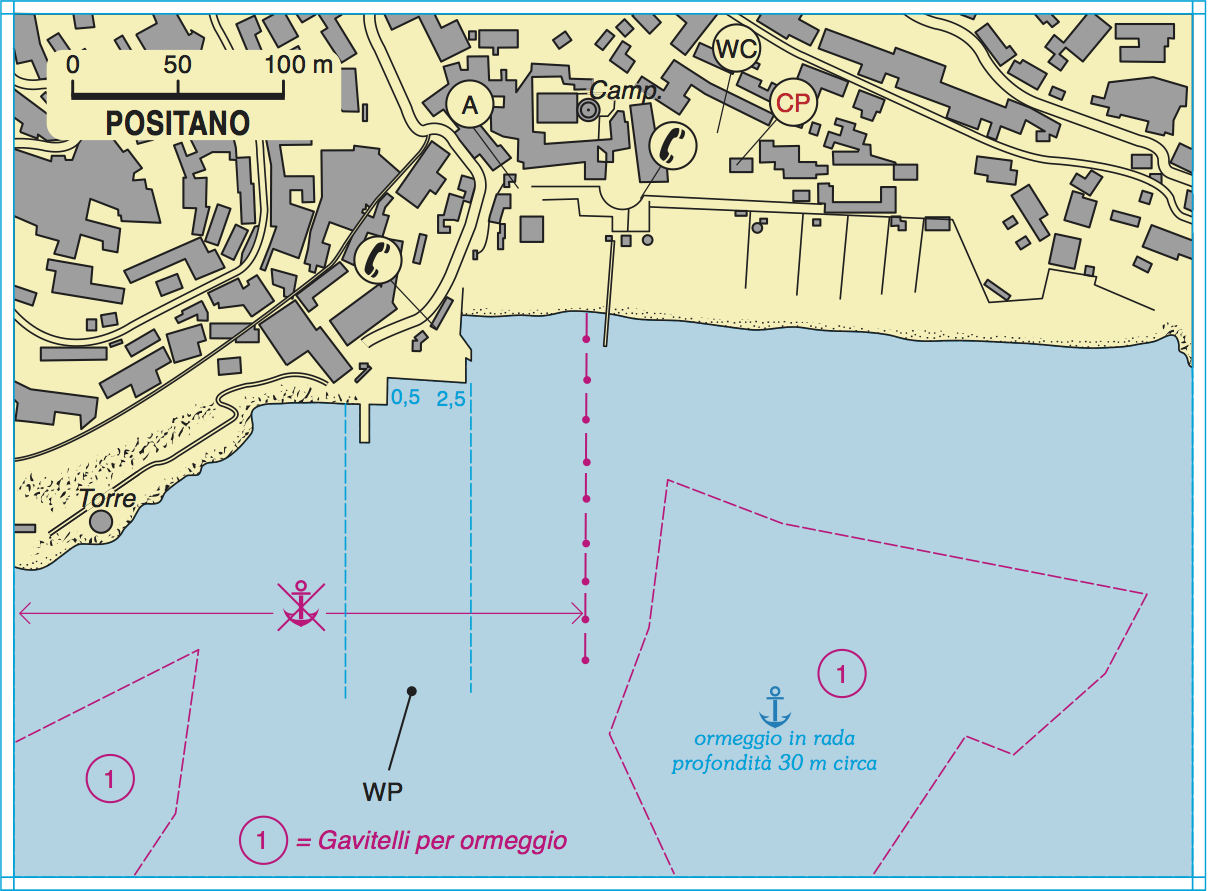Planimetria approdo Positano