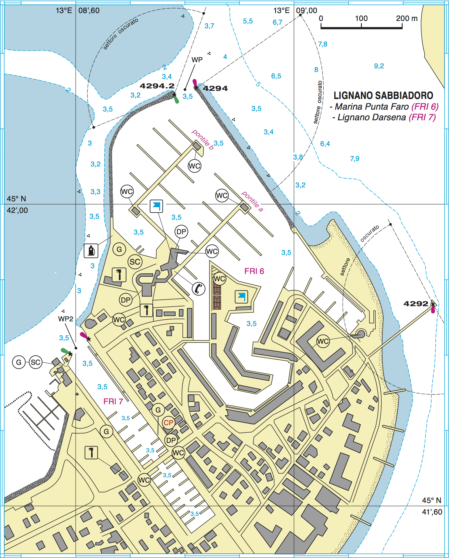 Planimetria Lignano Sabbiadoro - Marina Punta Faro