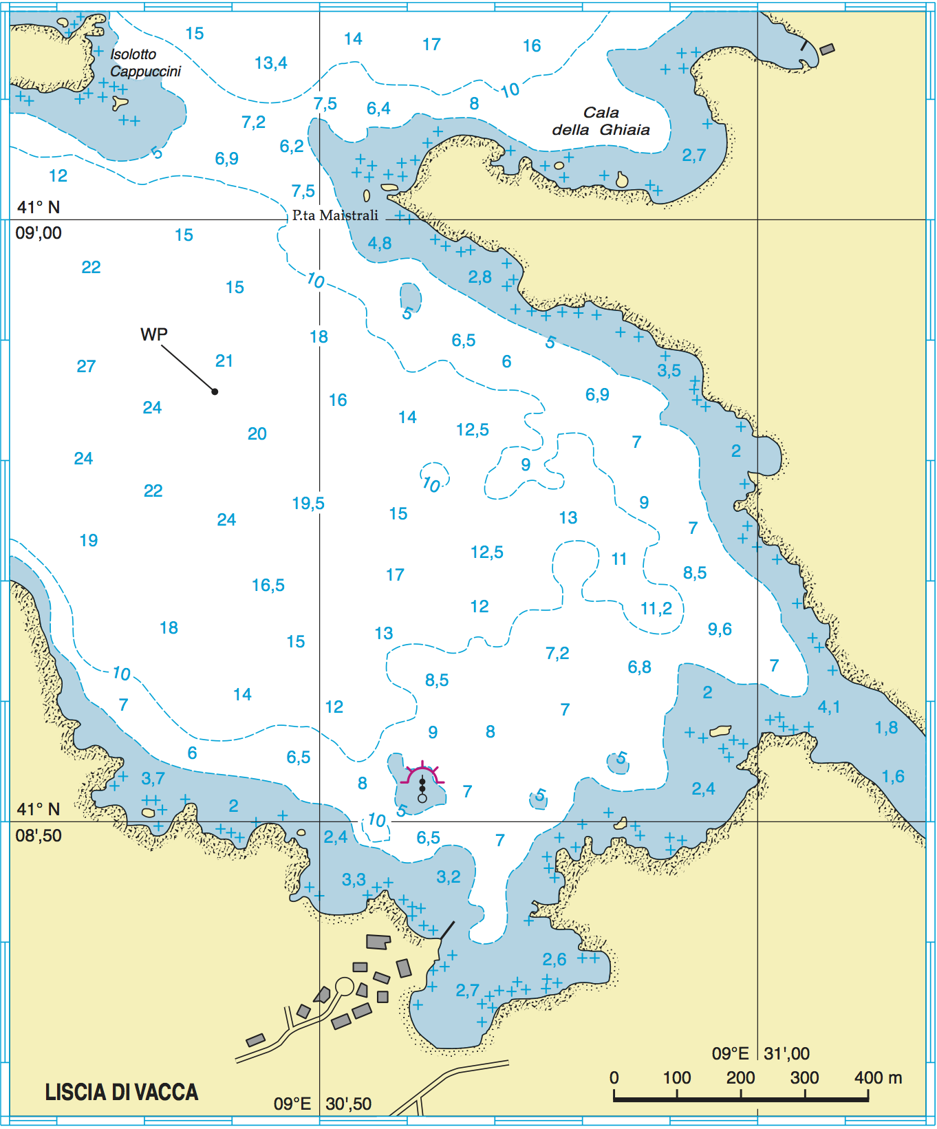 Planimetria approdo Liscia Di Vacca