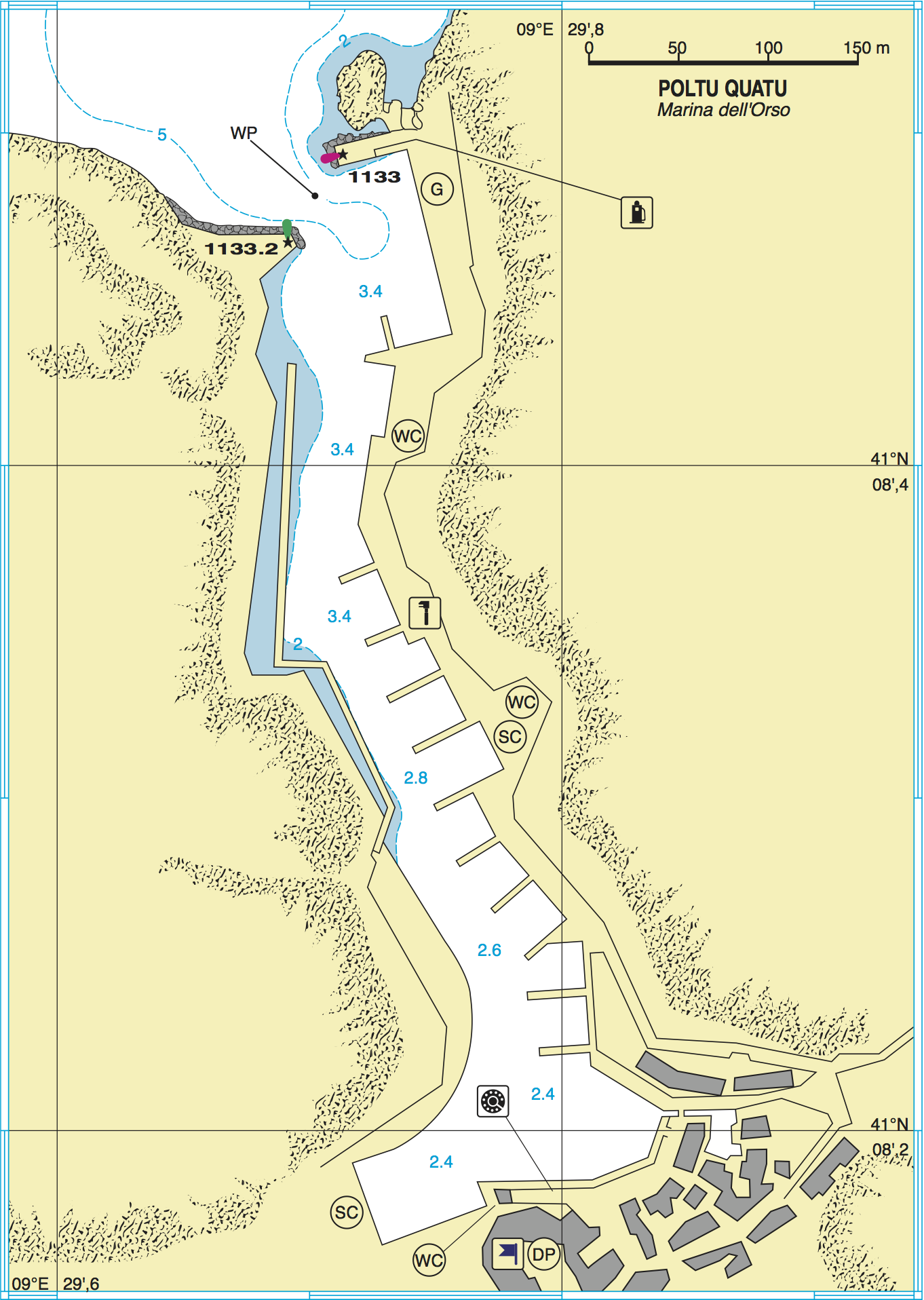 Planimetria Poltu Quatu - Marina Dell'orso