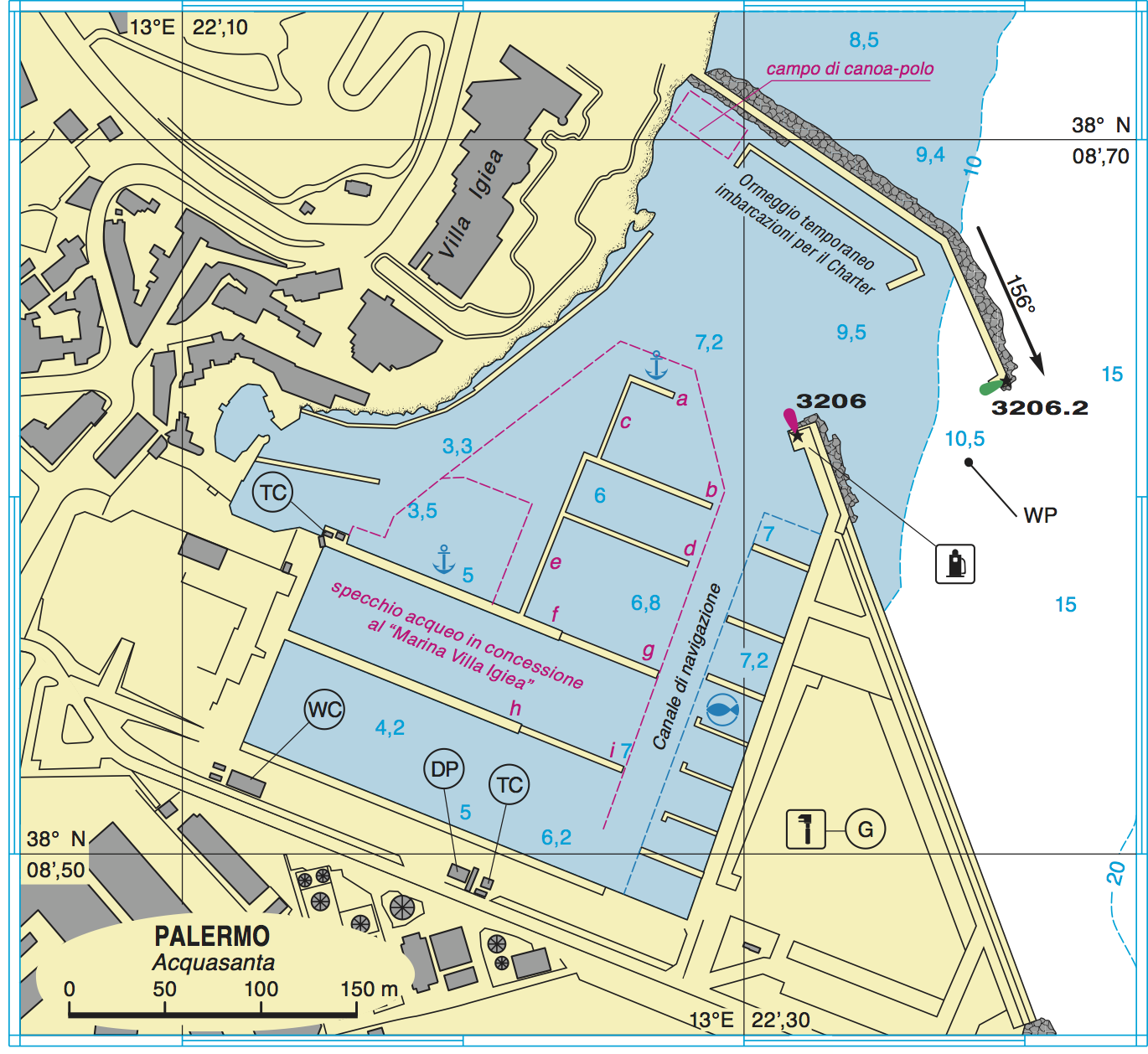 Planimetria del porto di Palermo - Acquasanta